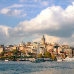 Breathtaking daytime view of İstanbul's Galata Tower and surrounding area near the Bosphorus.